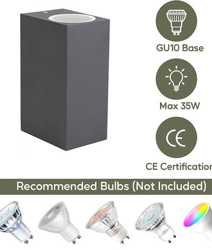 Waterdichte GU10 Wandlamp – Moderne Aluminium Buitenverlichting voor Tuin, Veranda en Terras