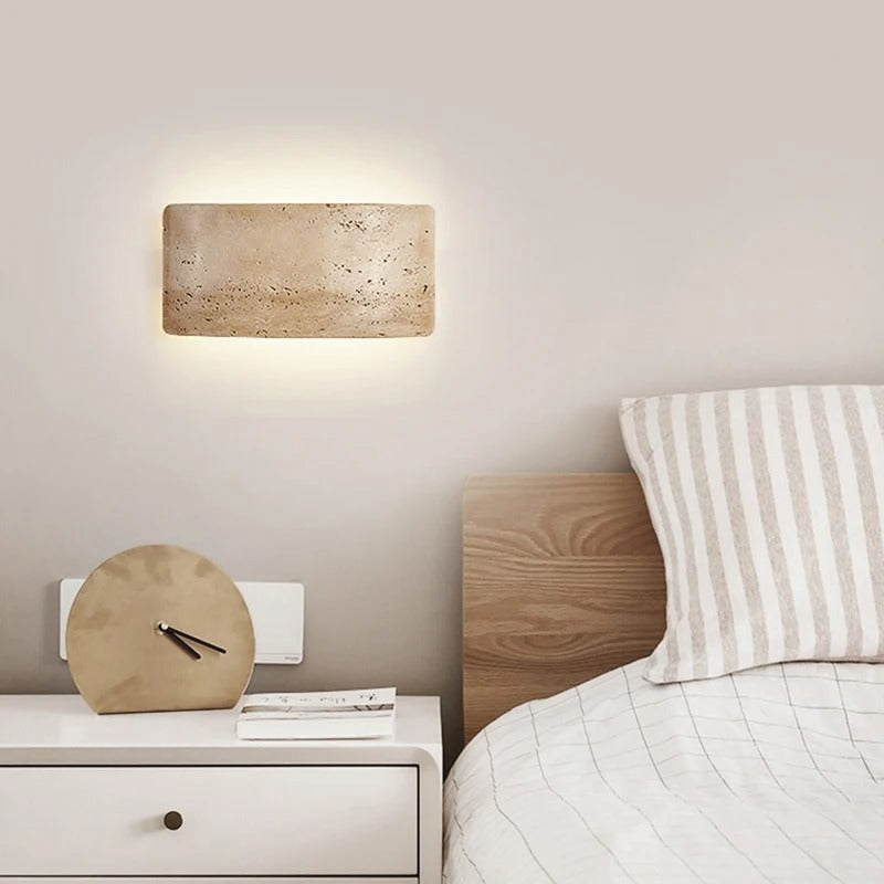 Natuursteen LED Wandlamp – Minimalistische Sfeerverlichting voor Slaapkamer, Keuken en Gang