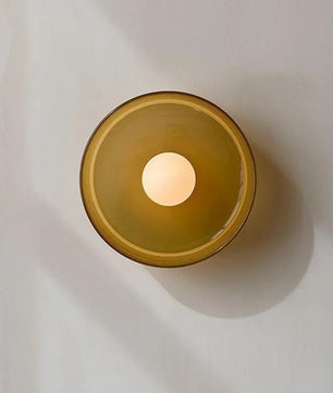 Scandinavische Glazen Plafondlamp – LED Opbouwlamp met Gekleurde Glazen Kap voor Hal, Woonkamer en Slaapkamer