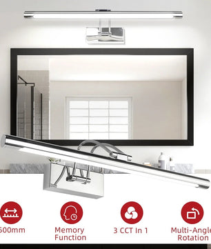 LED Wandlamp met Afstandsbediening – Dimbare Spiegelverlichting met 3 Lichtkleuren – Moderne Wandlamp voor Badkamer, Woonkamer en Slaapkamer