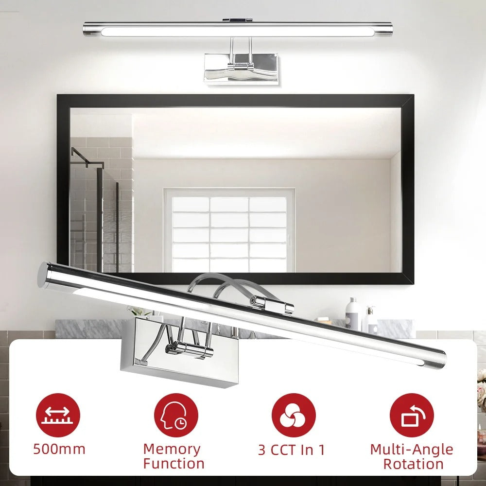 LED Wandlamp met Afstandsbediening – Dimbare Spiegelverlichting met 3 Lichtkleuren – Moderne Wandlamp voor Badkamer, Woonkamer en Slaapkamer