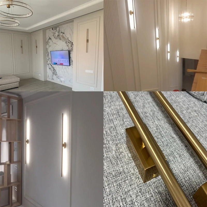 Moderne Lineaire LED Wandlamp – Minimalistische Up en Down Wandverlichting in Zwart of Goud voor Slaapkamer en Woonkamer