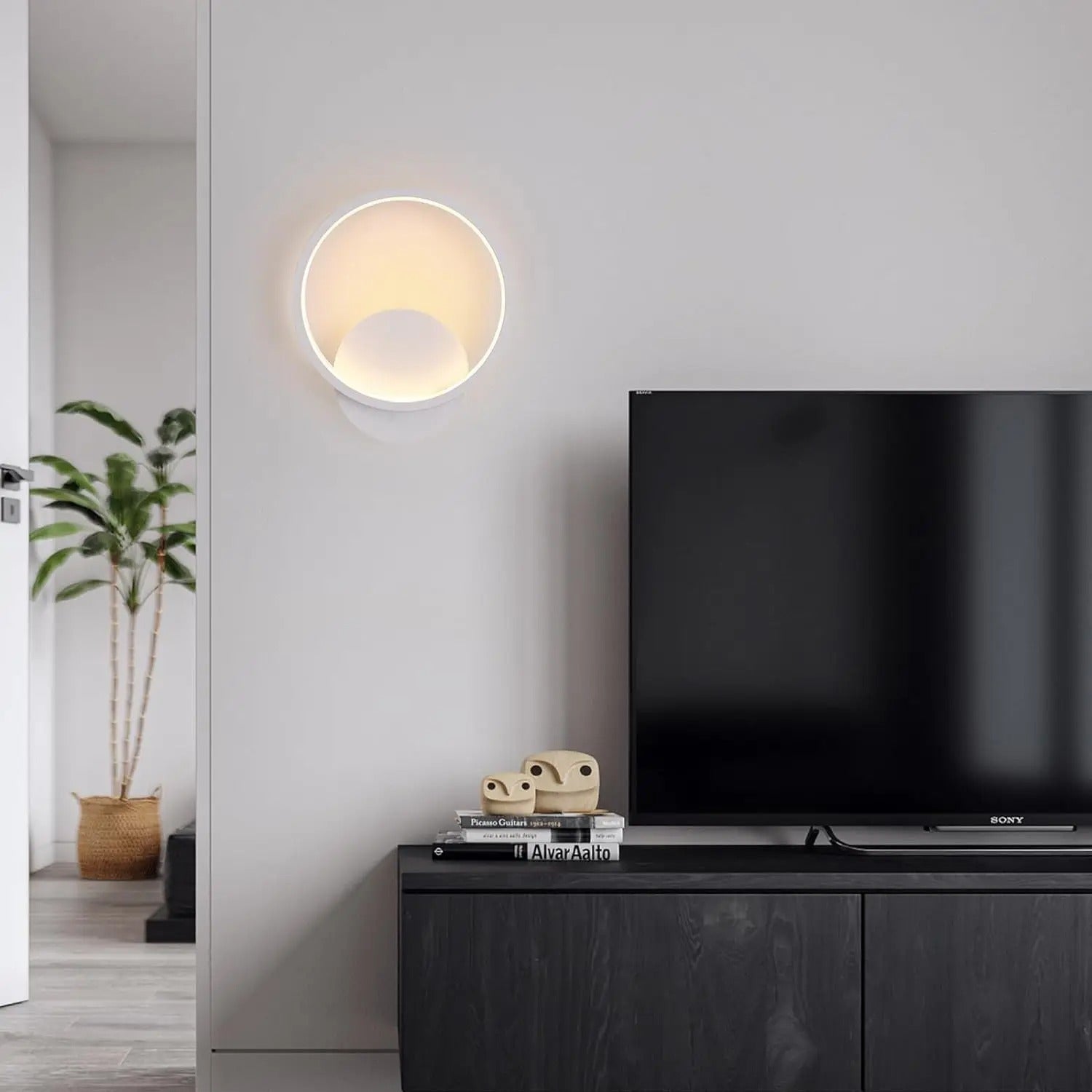 Moderne Ronde LED Wandlamp – 12W Warm Wit 3000K – Acryl en Aluminium Design voor Woonkamer en Slaapkamer