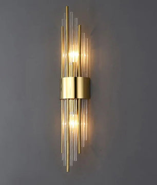 Luxe Gouden LED Wandlamp – RVS & Kristal Binnenverlichting, Modern & Elegant