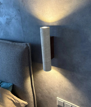 Stenen Wandlamp Travertijn – Luxe Natuursteen Wandverlichting met E27 Fitting en Up Down Light