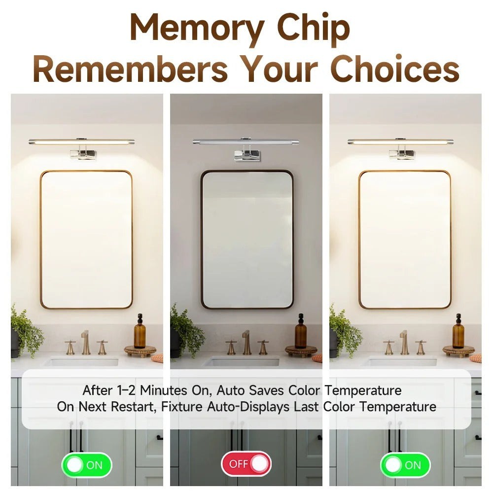 LED Wandlamp met Afstandsbediening – Dimbare Spiegelverlichting met 3 Lichtkleuren – Moderne Wandlamp voor Badkamer, Woonkamer en Slaapkamer