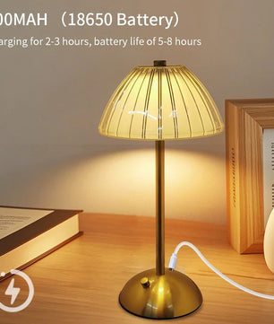 Kristallen LED Tafellamp – Oplaadbare Dimbare Nachtlamp en Boeklicht voor Sfeerverlichting en Decor