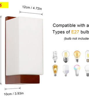 Houten Wandlamp – Moderne Vierkante Wandverlichting – G9 LED Dimbaar – Warm tot Koel Wit 3000K 4500K 6500K – Binnenlamp voor Hal en Woonkamer