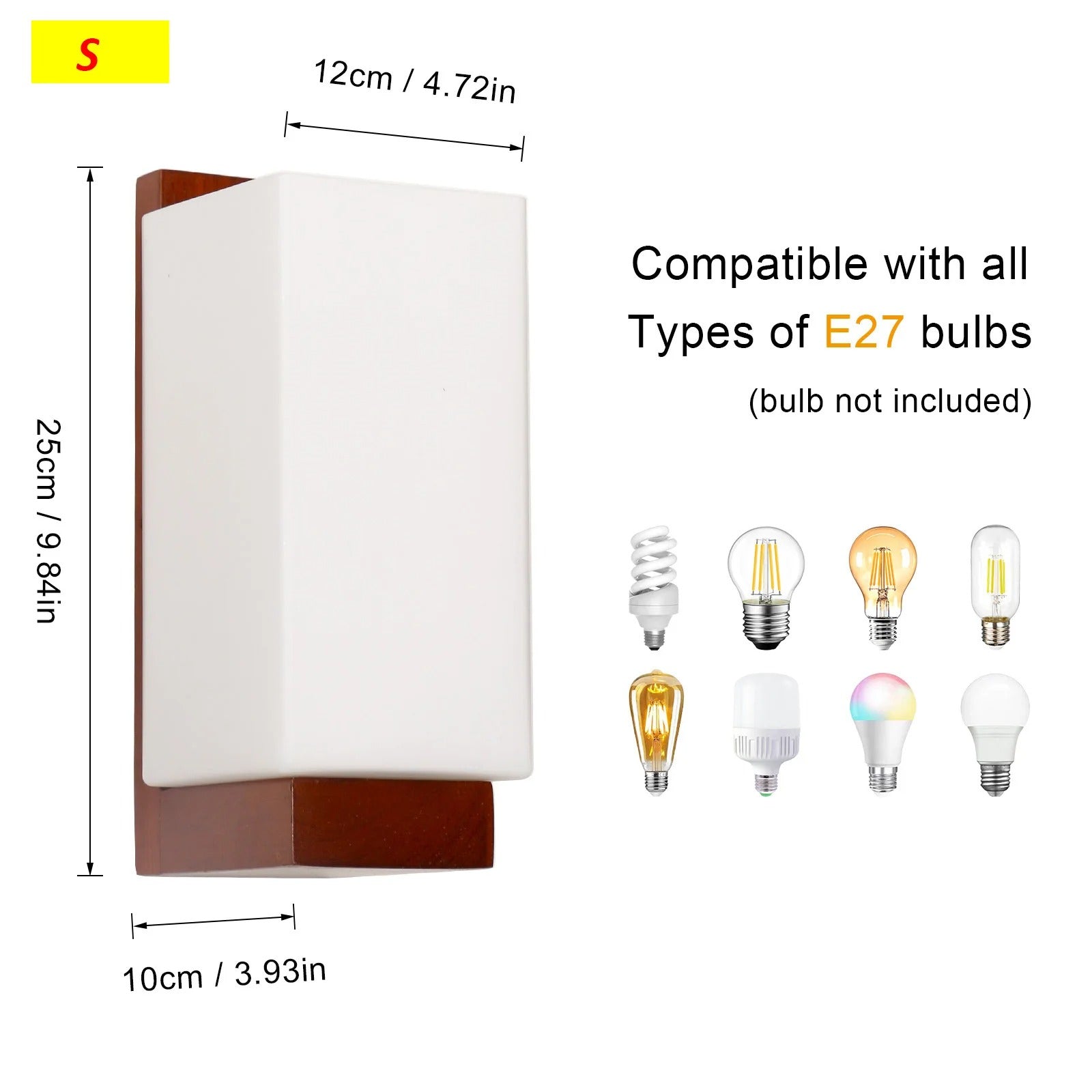 Houten Wandlamp – Moderne Vierkante Wandverlichting – G9 LED Dimbaar – Warm tot Koel Wit 3000K 4500K 6500K – Binnenlamp voor Hal en Woonkamer