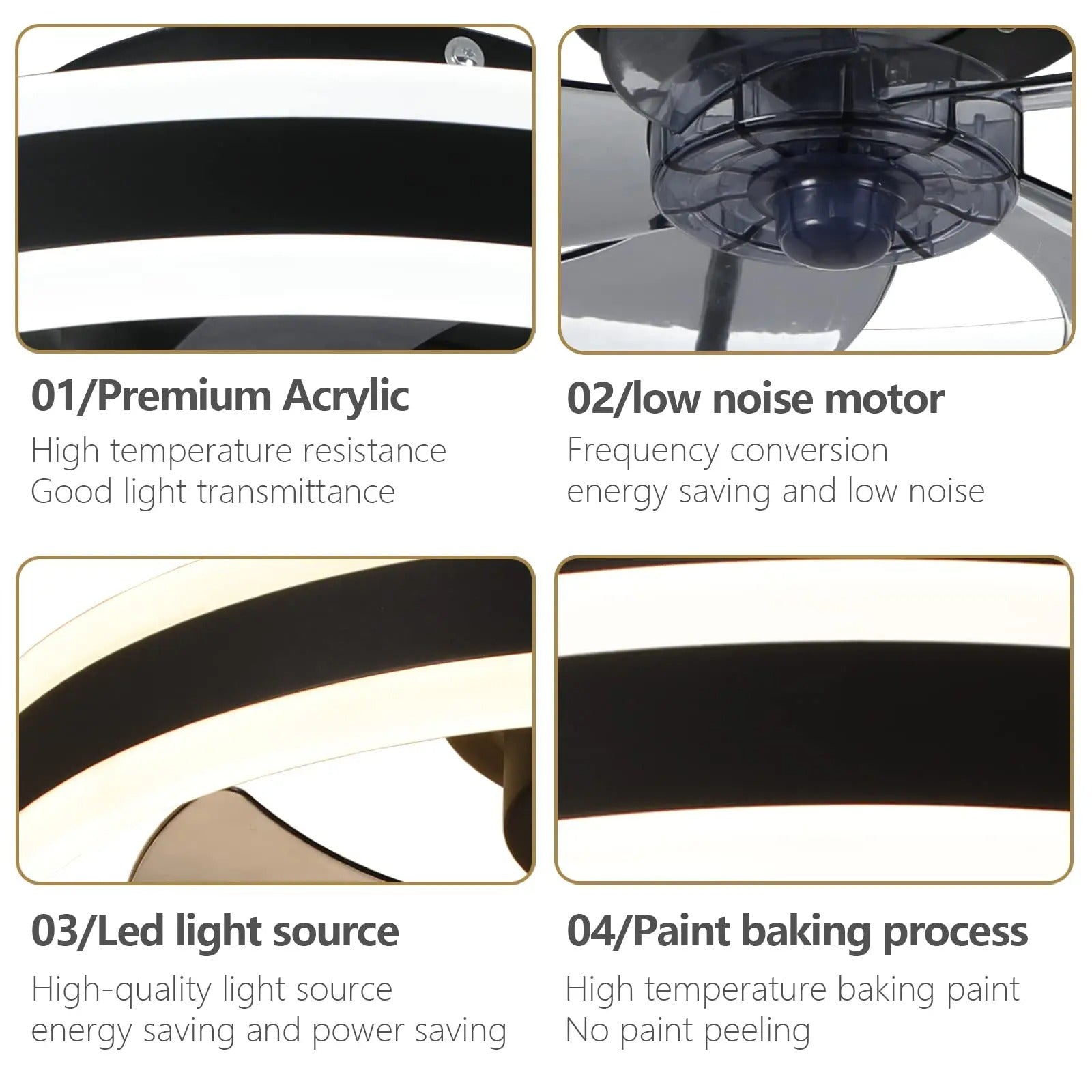 Moderne LED Plafondventilator – Stille Ventilatorlamp met Dimbare Verlichting, Omkeerbare Motor en Afstandsbediening voor Slaapkamer en Woonkamer