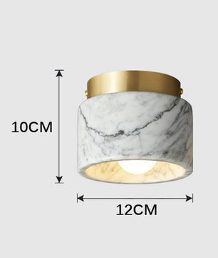 Ronde Marmeren LED Plafondlamp – Nordic Steen en Metaal – Opbouw Plafondverlichting met E27 voor Hal, Woonkamer en Slaapkamer