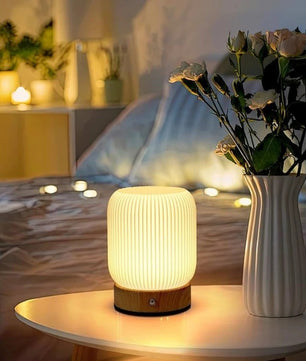 Oplaadbaar Nachtlampje met Touch Bediening – Dimbare Tafellamp met 3 Kleurtemperaturen – Draadloos en Draagbaar