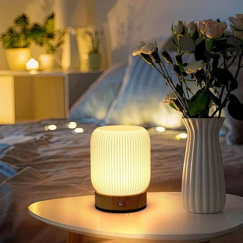 Oplaadbaar Nachtlampje met Touch Bediening – Dimbare Tafellamp met 3 Kleurtemperaturen – Draadloos en Draagbaar