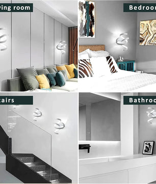 Moderne LED Spiraal Wandlamp – Aluminium en Acryl, 20W 2200LM voor Woonkamer en Slaapkamer