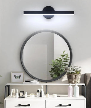 Moderne LED Wandlamp – 12W Draaibaar 360° – Zwart Aluminium en Acryl – Koel Wit 6500K – Voor Woonkamer, Hal en Studieruimte