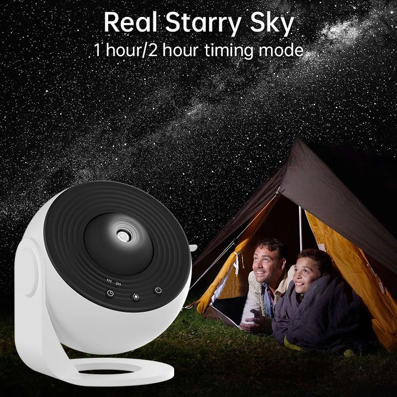 Galaxy Projector 12-in-1 – HD Sterrenhemel Nachtlamp met 360° Rotatie, Verwisselbare Filmschijven & Timer