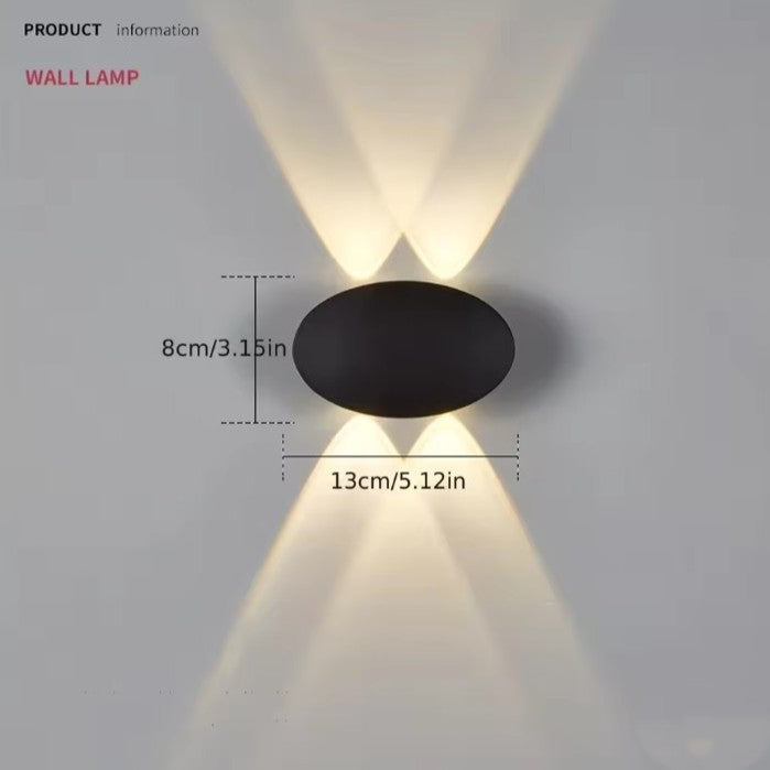 Ovale LED Wandlamp – IP65 Waterdichte Binnen en Buitenverlichting 4W Warm Wit 3000K voor Tuin, Terras en Gang