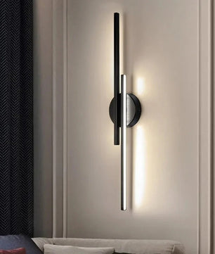 LED Wandlamp Dubbellijn – Scandinavisch Minimalistisch Design met Driekleuren LED – Moderne Acryl Wandverlichting voor Woonkamer en Slaapkamer
