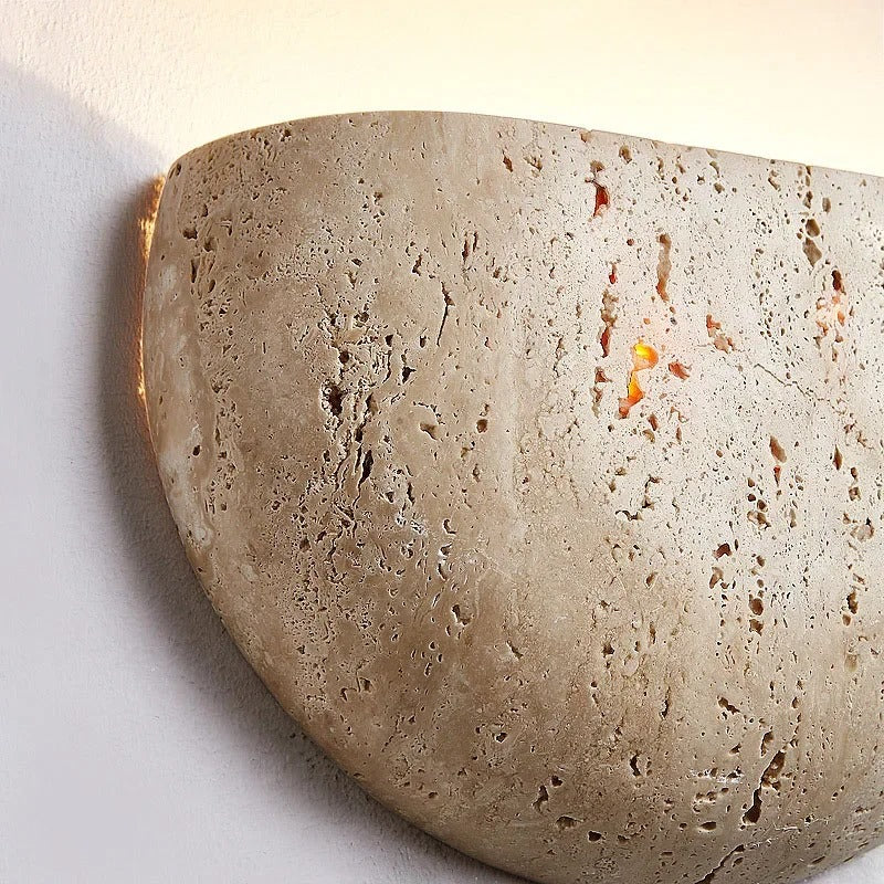 Wabi-Sabi Steen Wandlamp – Retro & Sfeervolle Muurverlichting, Minimalistisch Design