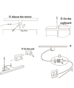 LED Spiegelverlichting Badkamer van RVS – 6W of 8W, 6000K Koud Wit, IP44 Waterdicht – Moderne Wandlamp voor Spiegel en Make-up