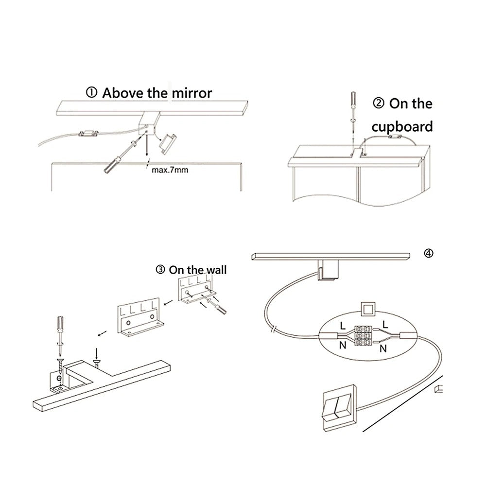 LED Spiegelverlichting Badkamer van RVS – 6W of 8W, 6000K Koud Wit, IP44 Waterdicht – Moderne Wandlamp voor Spiegel en Make-up