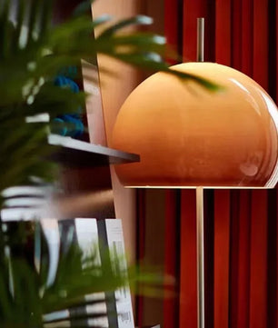 Bauhaus Retro Glazen Tafellamp – Paddenstoel Lamp met Oranje Gradiënt – Decoratieve Sfeerlamp voor Woonkamer en Slaapkamer