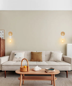 Set van 4 Vintage Industriële Wandlampen – Zwart IJzer met Hout – E27 Fitting – Binnenverlichting voor Woonkamer, Gang en Eetkamer