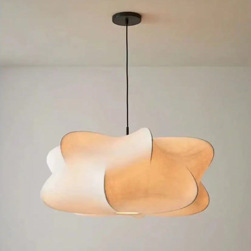 Wabi Sabi Hanglamp van Zijde – Japans Minimalistische Plafondlamp met E27 Fitting voor Sfeerverlichting