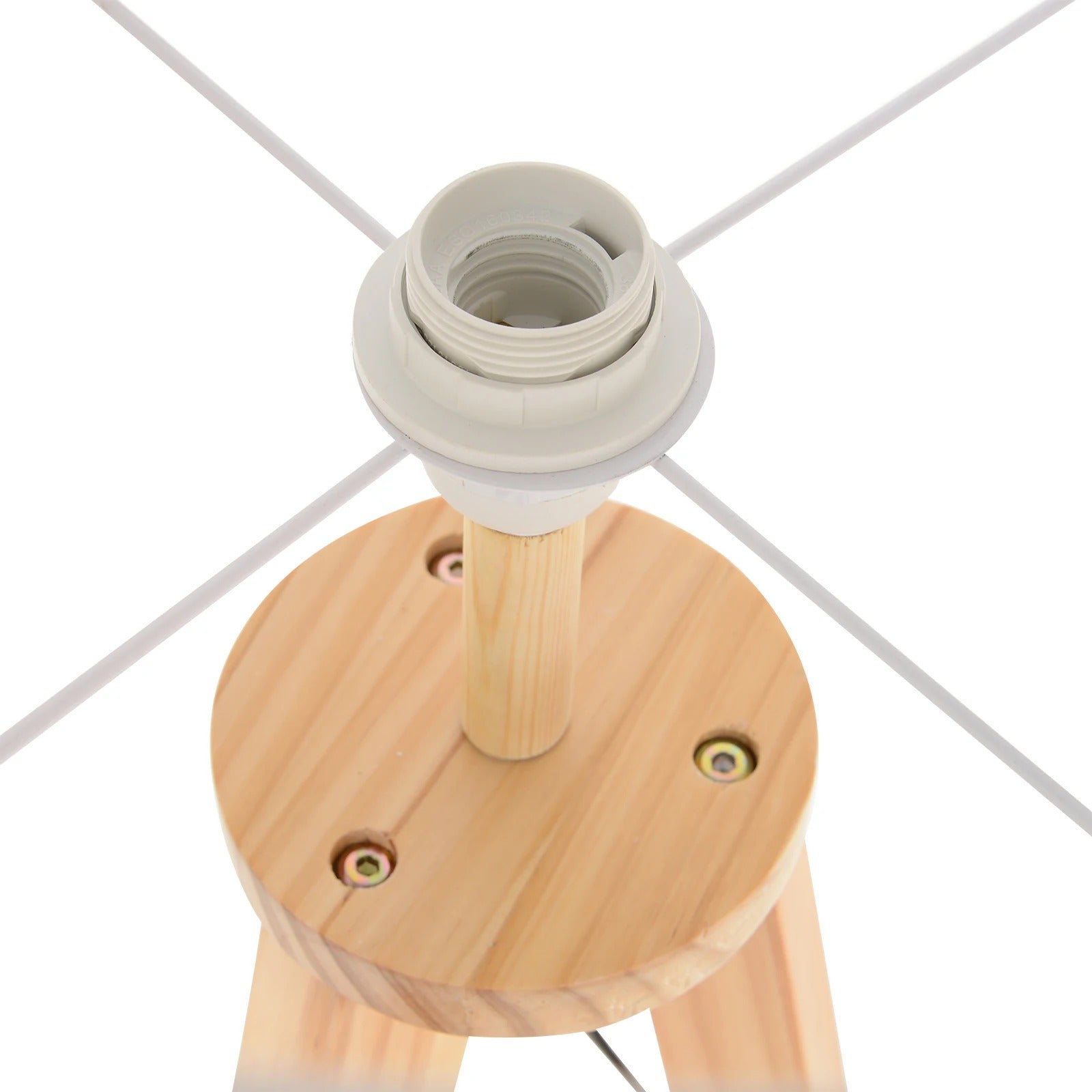 Houten Vloerlamp met Stoffen Kap en Tripod Basis – Staande Lamp met Plank – Modern Design 154 cm voor Woonkamer en Slaapkamer