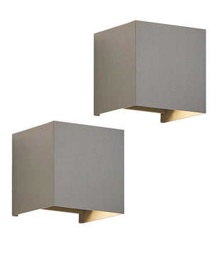 Set van 2 LED Wandlampen – Moderne Aluminium Wandverlichting Binnen en Buiten – 6W 6500K Koel Wit voor Woonkamer, Hal & Balkon