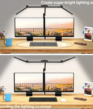 LED Bureaulamp met Klem – 24W Architect Tafellamp met 7 Gewrichten – Automatisch Dimmen, Asymmetrisch Licht en CRI>90