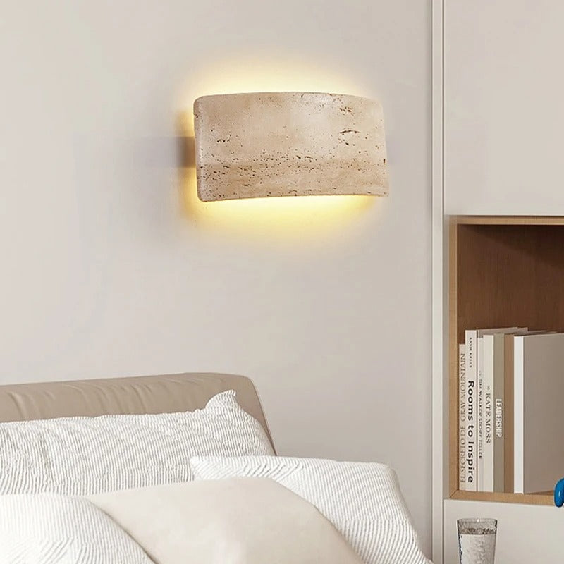 Natuursteen LED Wandlamp – Minimalistische Sfeerverlichting voor Slaapkamer, Keuken en Gang