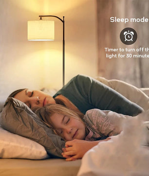 Moderne LED Vloerlamp met Verstelbare Linnen Kap – Staande Lamp met 3 Kleurtemperaturen en Voetschakelaar voor Woonkamer en Slaapkamer