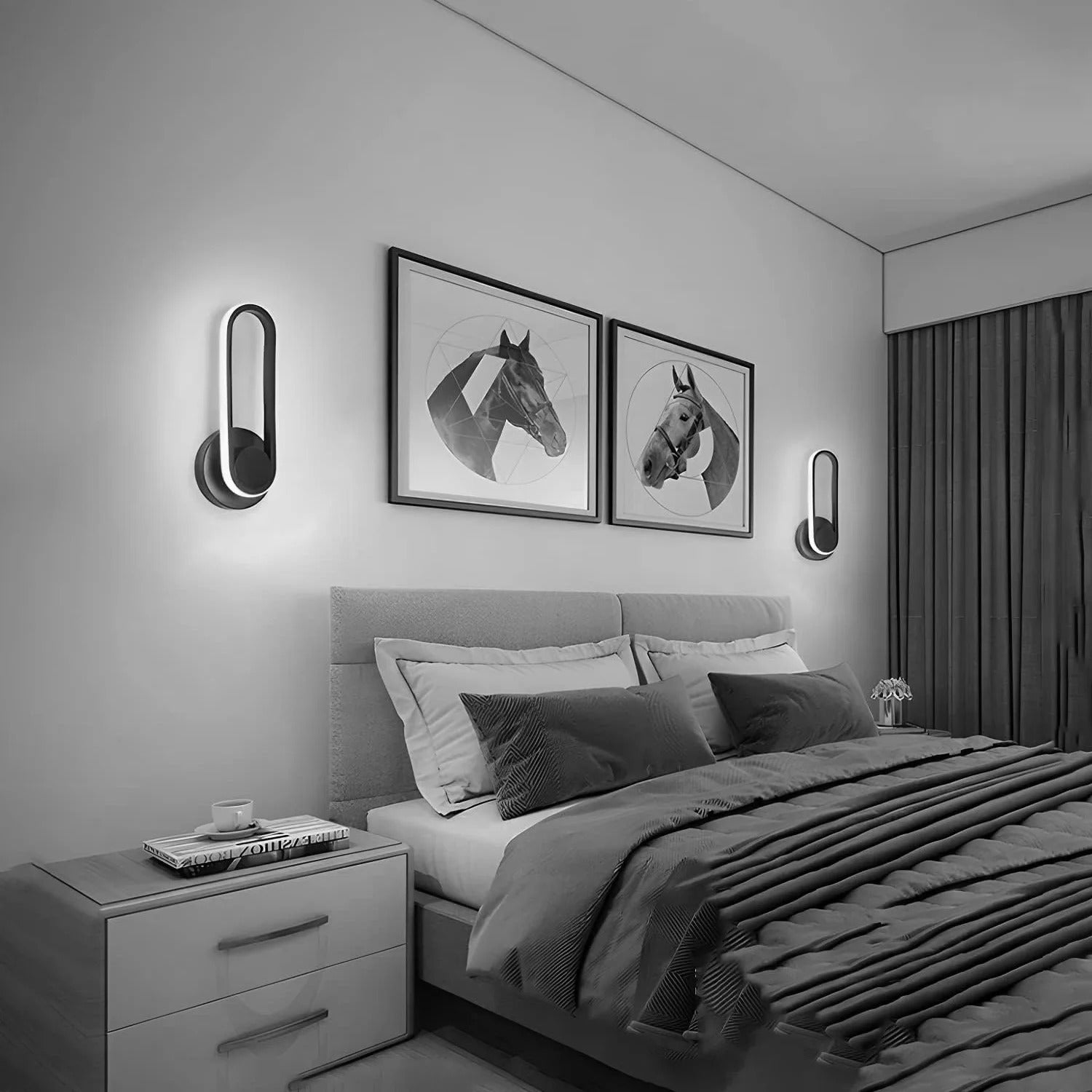 Moderne LED Wandlamp – 330° Draaibaar en Verstelbaar – Zwarte Metalen Wandverlichting 8W 6500K voor Slaapkamer, Woonkamer & Hal