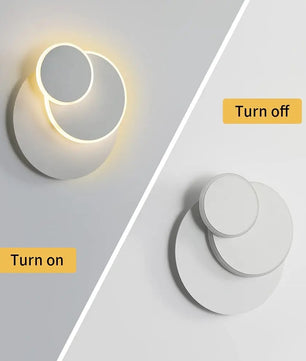 Moderne LED Wandlamp 15W – 3-in-1 Eclipse Design – 350° Draaibaar – Warm Wit Binnenverlichting