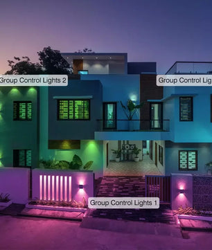 Set van 2 Slimme LED Buitenwandlampen – 10W RGBCW, App- & Stembediening, Waterdicht IP65