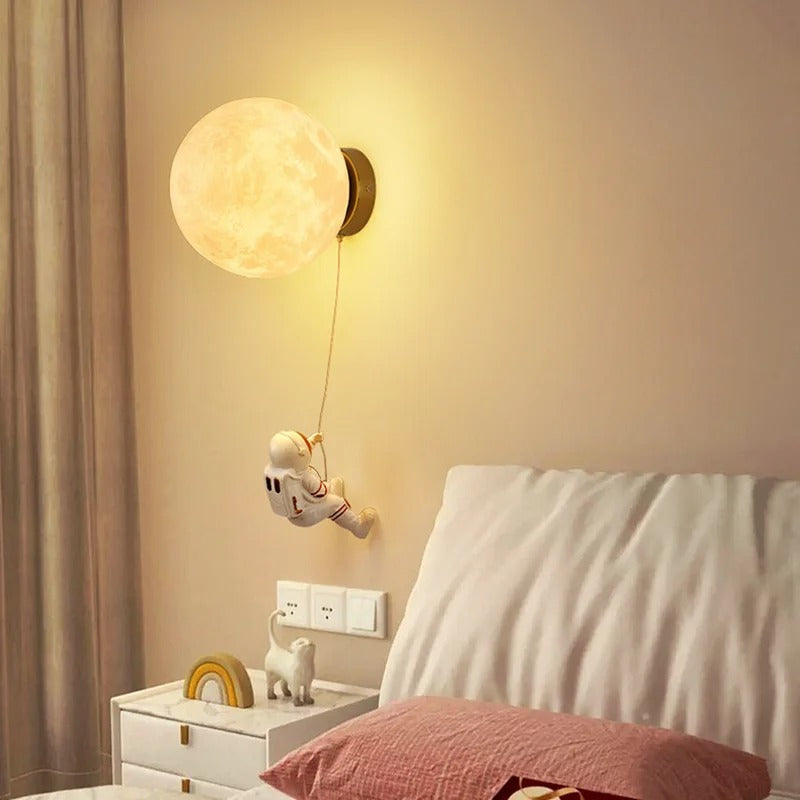 Astronaut Wandlamp – Creatieve Maan LED Verlichting voor Kinderkamer en Slaapkamer