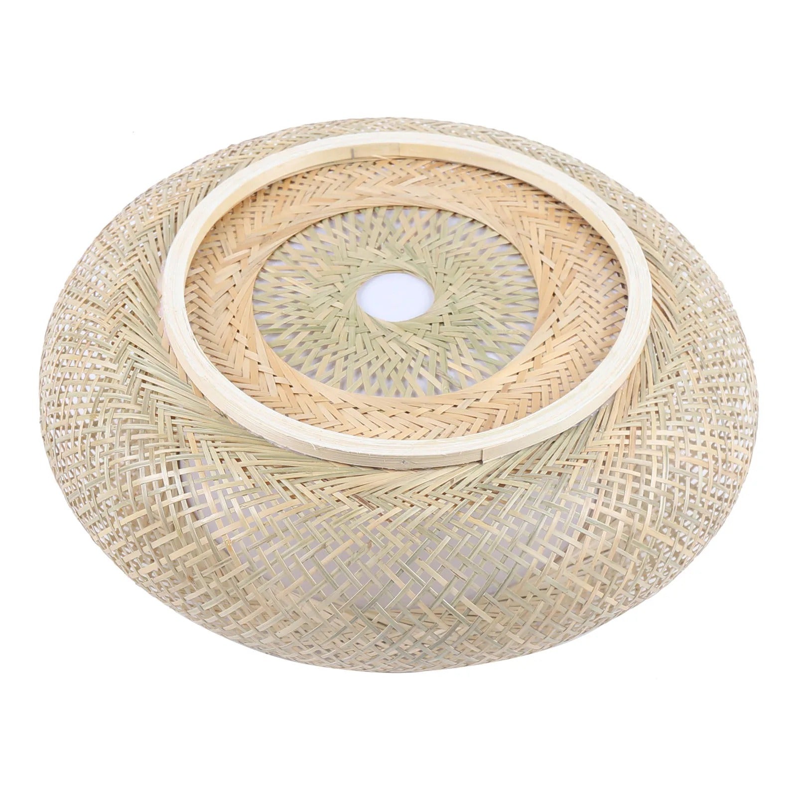 Rotan Hanglamp – Handgeweven Bamboe Plafondlamp Ø40 of Ø50 cm – Moderne Minimalistische Sfeerverlichting voor Woonkamer en Eetkamer