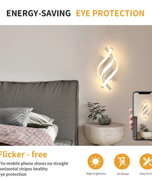 Moderne LED Wandlamp 22W – Witte Aluminium Wandkandelaar met Spiraal Design – Warm Wit 3000K voor Interieur