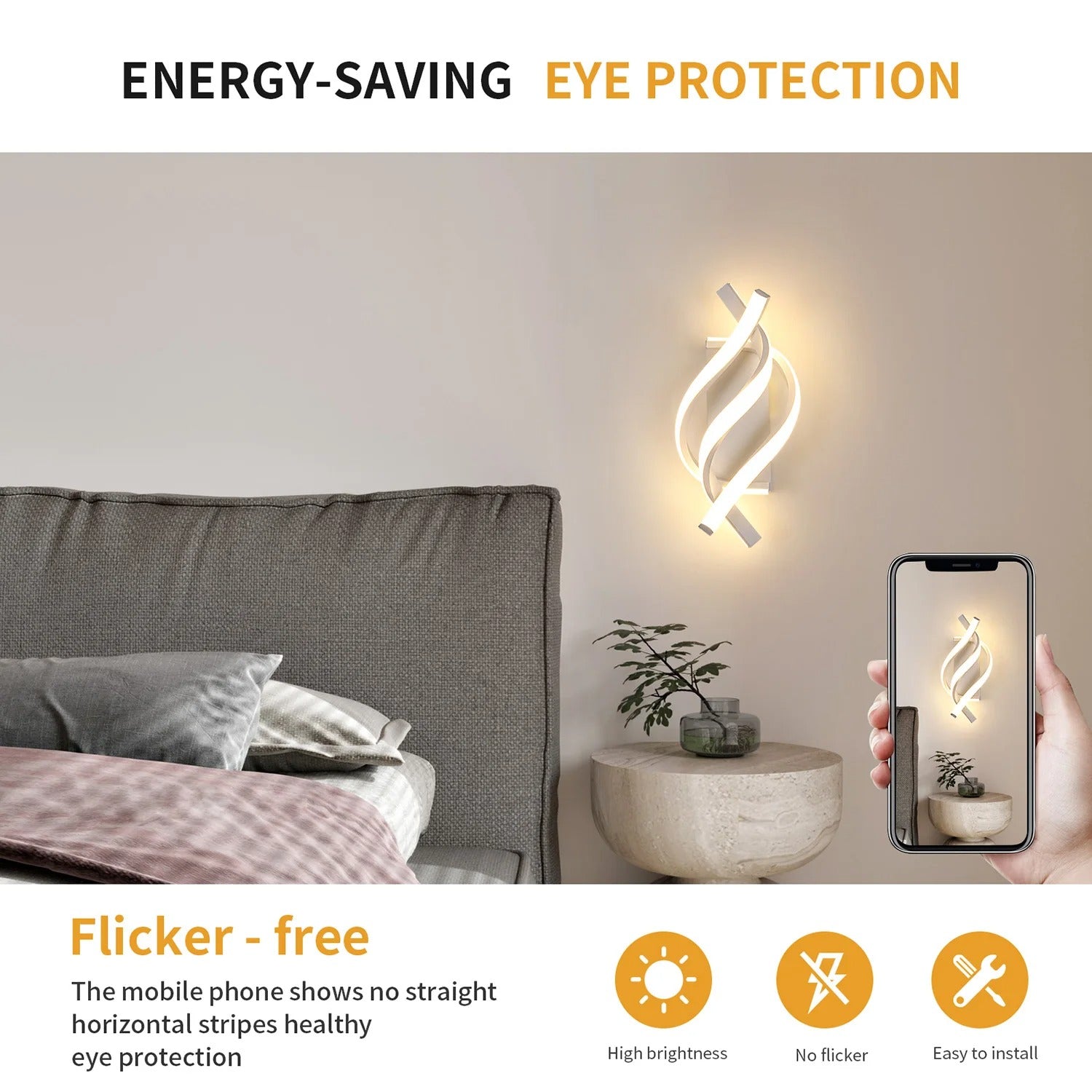 Moderne LED Wandlamp 22W – Witte Aluminium Wandkandelaar met Spiraal Design – Warm Wit 3000K voor Interieur