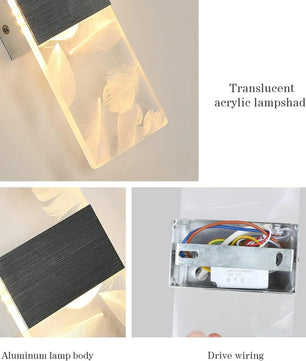 Set van 2 Moderne LED Wandlampen – 12W Rechthoekig Acryl – Warm Wit 3000K – Zilver/Zwart – Binnenverlichting voor Woonkamer, Slaapkamer en Gang