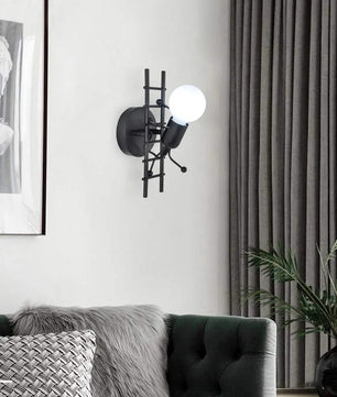 Zwarte Wandlamp – Moderne Vintage Metalen Wandkandelaar – E27 Fitting – Voor Woonkamer, Slaapkamer en Hal