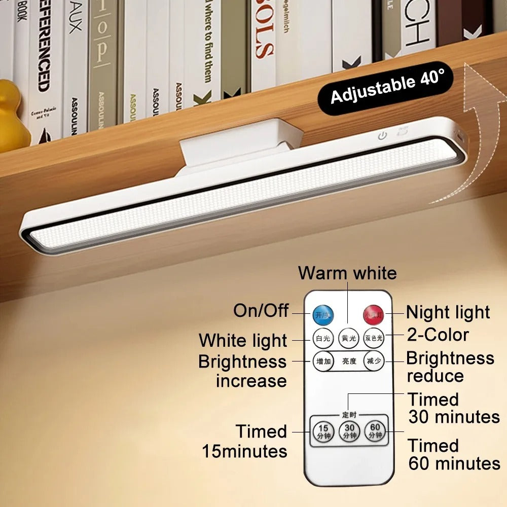 LED Bureaulamp met Magneet – USB Oplaadbaar, Traploos Dimbaar – Draadloze Leeslamp met 3 Kleurtemperaturen
