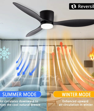 Minimalistische Plafondventilator met LED – Scandinavisch Modern Design met Afstandsbediening, 6 Snelheden en Stille DC-Motor voor Woonkamer en Slaapkamer