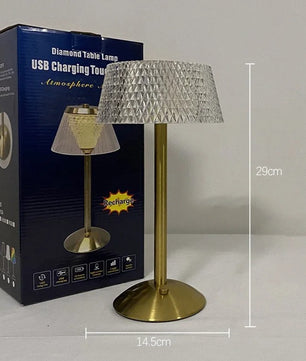 Oplaadbaar LED Nachtlampje met Touch Bediening – Moderne Glazen Tafellamp met 3 Lichtkleuren en USB Opladen