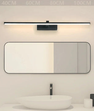 Moderne LED Wandlamp Spiegelverlichting – Minimalistische Striplamp 40 tot 100 cm, Zwart of Wit, Neutraal of Driekleurig Licht voor Badkamer & Interieur