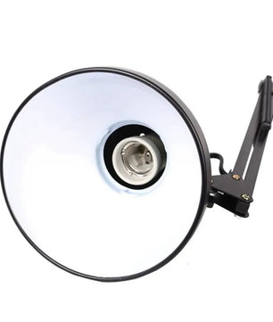 Flexibele Bureaulamp met Zwenkarm en Tafelklem – Zwarte Metalen Werklamp met E27/E26 Fitting voor Kantoor en Studio