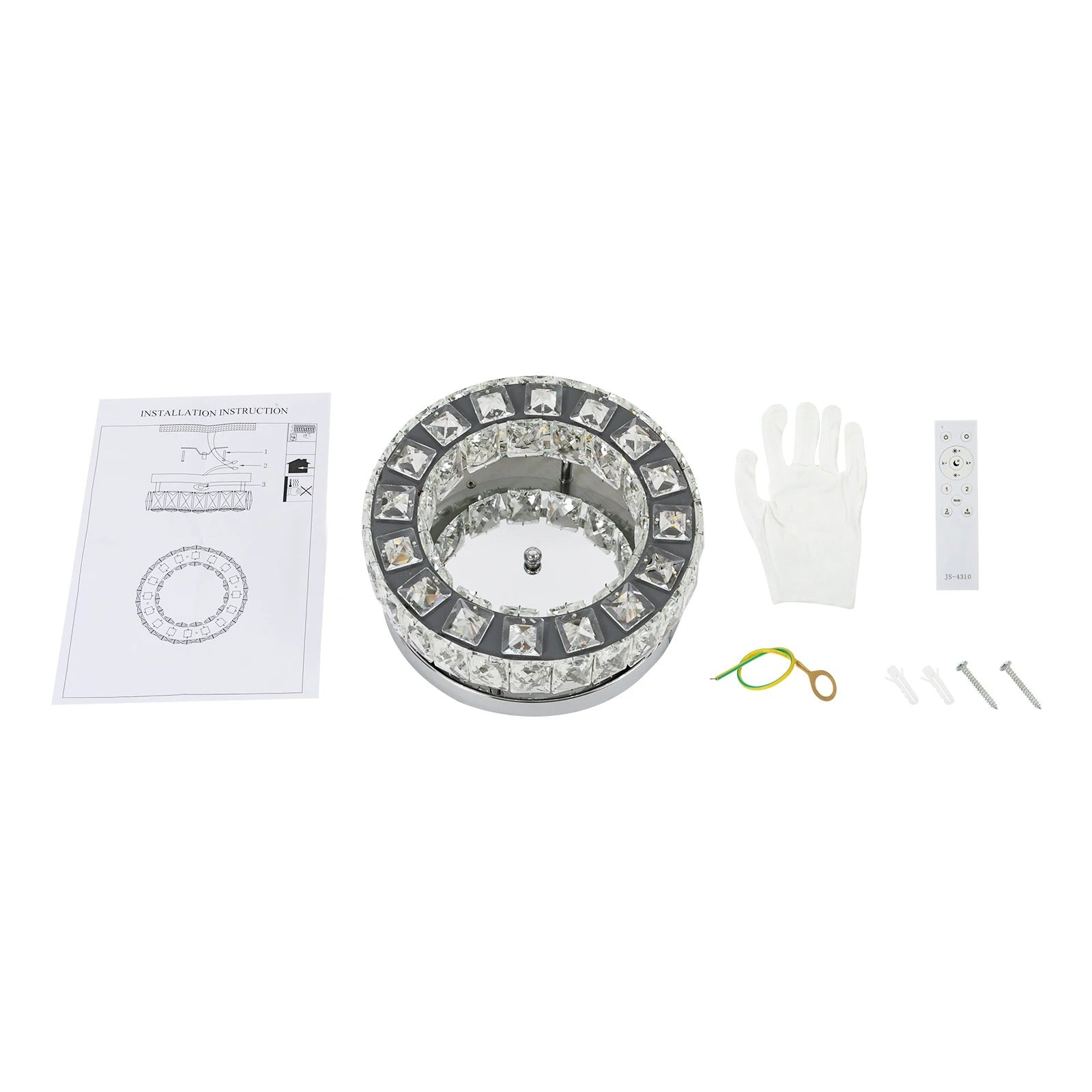 Moderne Kristallen Kroonluchter LED – Ronde Plafondlamp met Afstandsbediening – Dimbaar 3000K–6500K – Chroomkleur