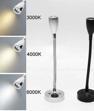 12V LED Leeslamp voor Camper, Caravan, Boot & Vrachtwagen – Aluminium Wandlamp, Warm/Koud Wit, 3W