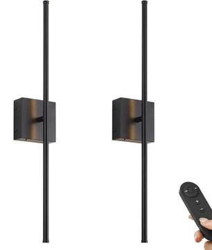 Moderne Oplaadbare LED Wandlamp – Draadloze Wandverlichting met Afstandsbediening – Zwart Goud Design voor Slaapkamer en Woonkamer